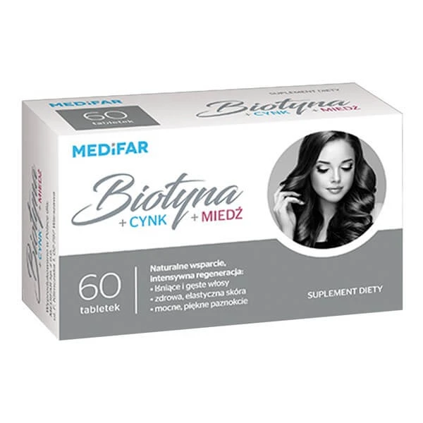 Medifar Biotin + Zink + Kupfer, Tabletten, 60 Stück