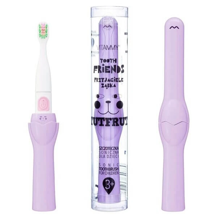 Vitammy Friends, brosse à dents sonique pour enfants, violet, 36 m+, 1 pc.