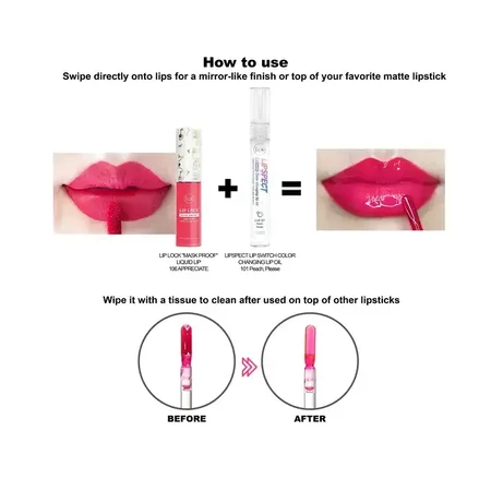J.Cat Beauty Lipspect Lip Switch Ulei de buze cu schimbare de culoare, 103 Lookin' Pine, 3.5 ml