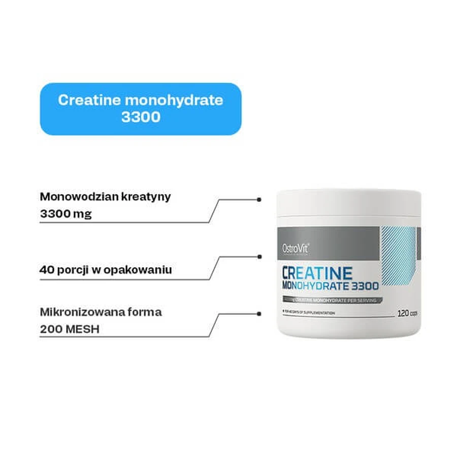 OstroVit Creatine Monohydrate 3300, gélules, 120 pcs.