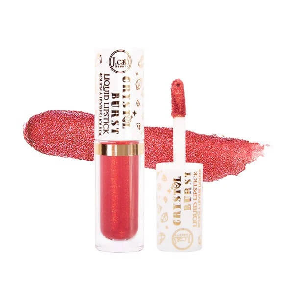 J.Cat Beauty Crystal Burst Liquid Lipstick, Lipgloss mit Partikeln 106 Punk Magenta, 0,8 g