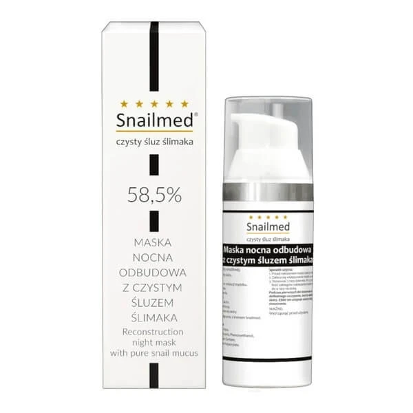 Snailmed, aufbauende Nachtmaske mit Schneckenschleim und Hyaluronsäure, 30 ml