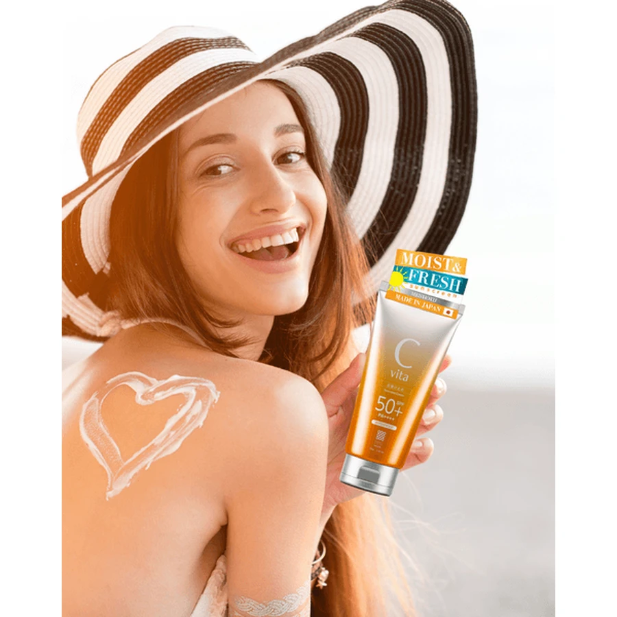 Meishoku C Vita Sunscreen Cream SPF50+, crema solare dalla texture vellutata e leggera, 50 g