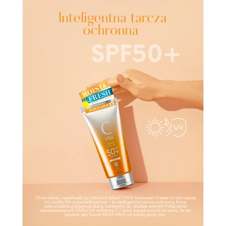 Meishoku C Vita Sunscreen Cream SPF50+, crema solare dalla texture vellutata e leggera, 50 g
