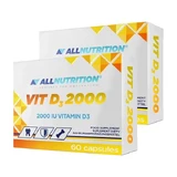 Set von 2x Allnutrition Vit D3 2000, Kapseln, 60 Stück.