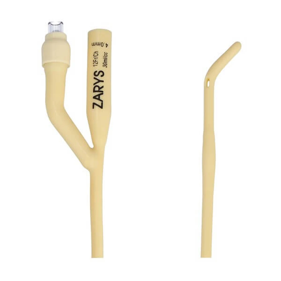 Outline, sonde urologique de Foley'a, à deux voies avec valve en plastique, et embout de Tiemann, CH 12/30 ml, 1 pc.