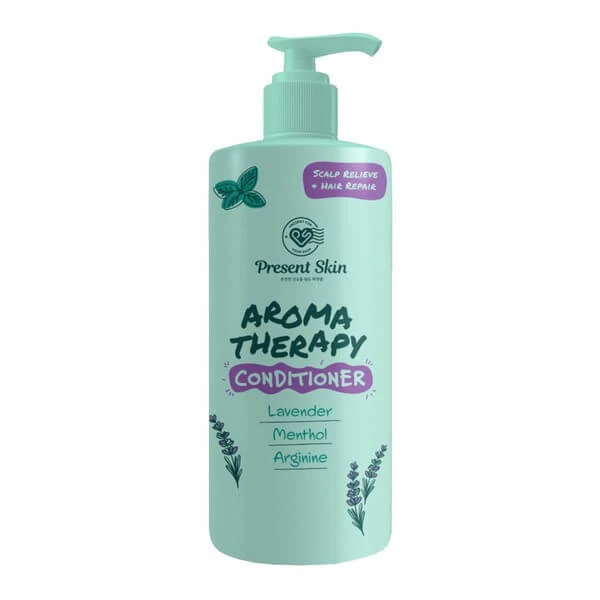Present Skin Aromatherapy, feuchtigkeitsspendende und stärkende Pflegespülung mit Lavendel und Menthol, 500 ml