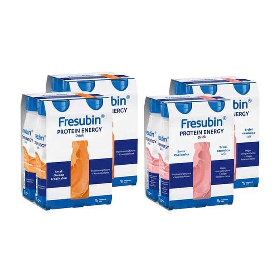 Boisson énergisante protéinée MIX Fresubin 16 x 200 ml (saveurs fraise et fruits tropicaux)