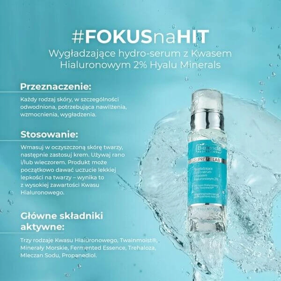 Bielenda Professional SupremeLab, gladmakend hydro-serum met hyaluronzuur, 30 ml