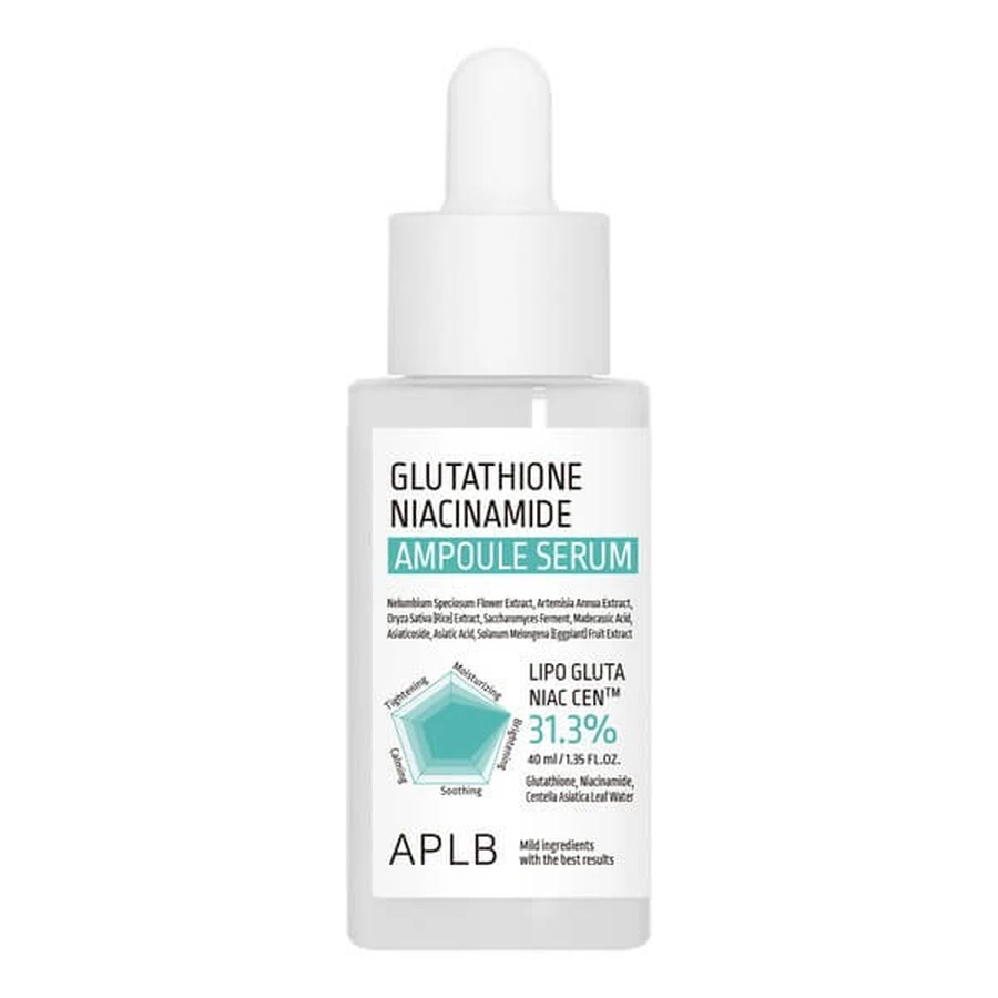 APLB Glutathione Niacinamide Ampoule, ser de iluminare facială cu glutation și niacinamidă, 40 ml