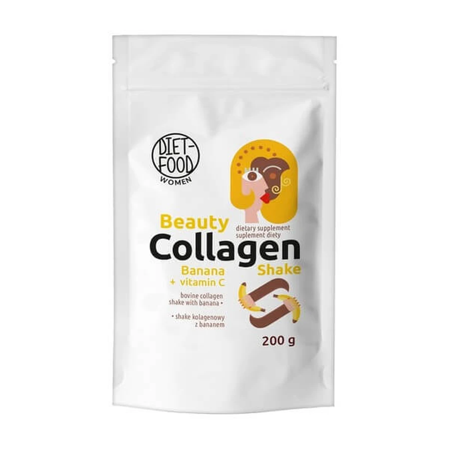Diet-Food Women Beauty Colagen Shake Banană, pulbere, 200 g