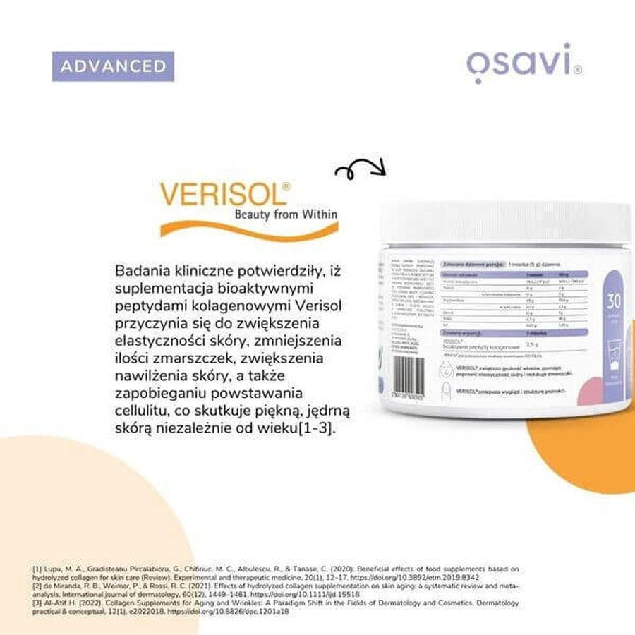 Osavi Collagen Haare, Haut und Nägel, Pulver, Ananas-Geschmack, 150 g