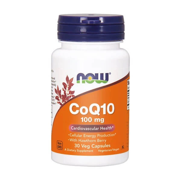 Now Foods Coenzym Q10 100 mg mit Weißdorn, Kapseln, 30 Stück