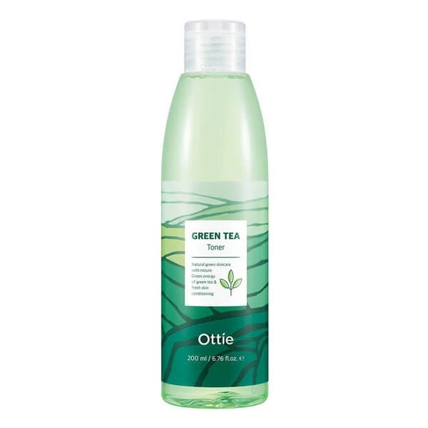 Ottie Green Tea Toner, revitalisierendes Gesichtswasser mit grünem Tee, 200 ml