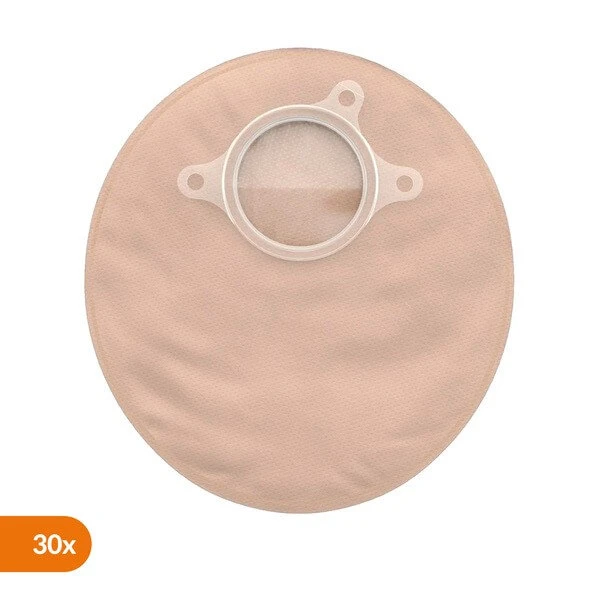 Natura+, geschlossener Stomabeutel mit Filter, 57 mm, beige mit Fenster, klein, 30 Stück