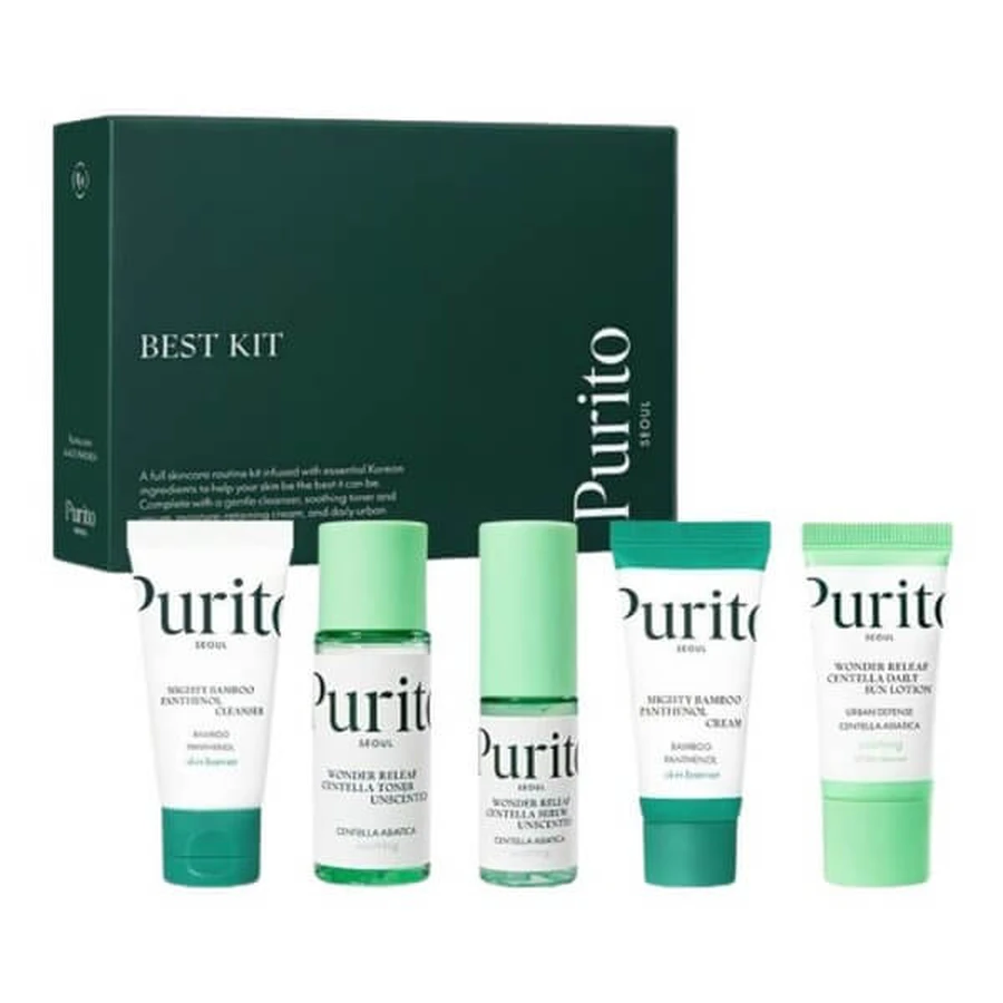 Purito Seoul Best Kit, trusă de frumusețe facială de călătorie, 1 buc.
