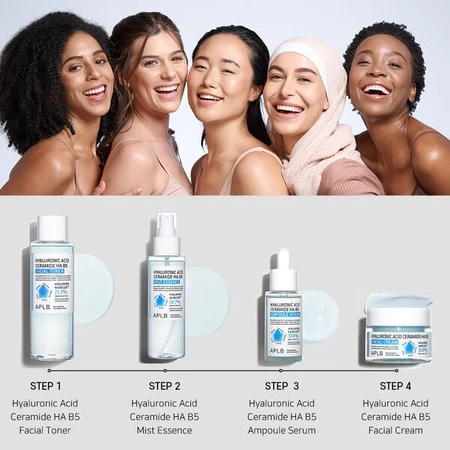 APLB Hyaluronic Acid Ceramide HA B5 Ampoule, ser hidratant facial cu acid hialuronic, ceramide și vitamina B5, 40 ml