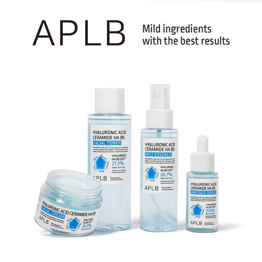 APLB Hyaluronic Acid Ceramide HA B5 Ampoule, ser hidratant facial cu acid hialuronic, ceramide și vitamina B5, 40 ml