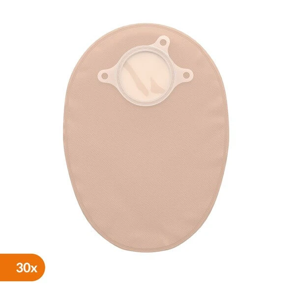 Natura+, geschlossener Stomabeutel mit Filter, 45 mm, beige mit Fenster, 30 Stück
