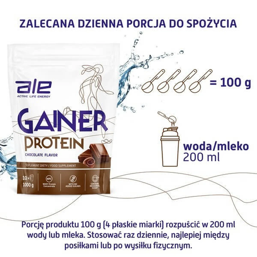 Lot de 3 x ALE Gainer Protéines Goût Chocolat