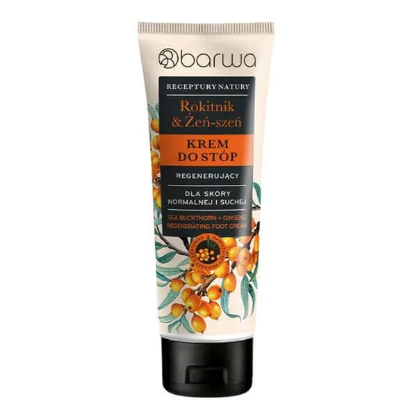 Barwa Nature's Recipes, regenerierende Fußcreme, Sanddorn & Ginseng, 100 ml