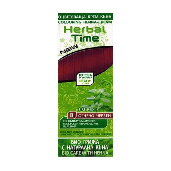 Herbal Time, Naturhaar-Henna, Nr. 08 rot, 75 ml