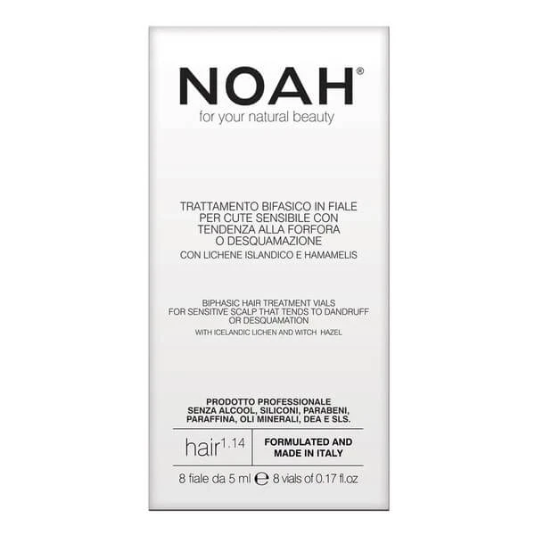 Noah, Haarkur für empfindliche, zu Schuppen neigende Kopfhaut mit Isländischer Flechte und Hamamelis, 8 x 5 ml