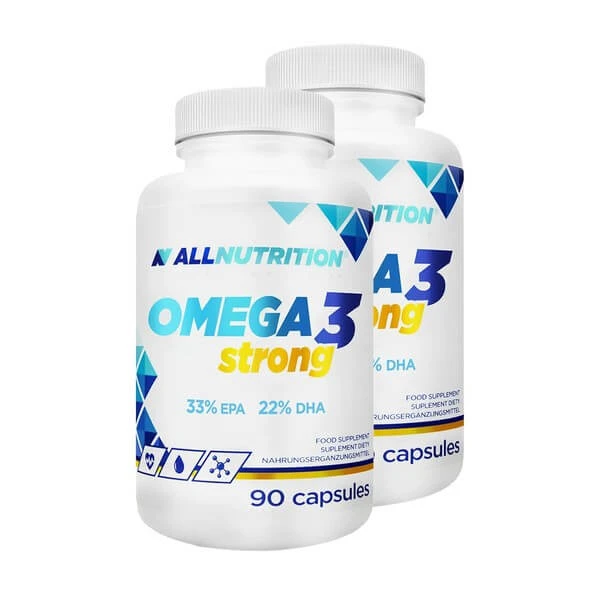 Set von 2x Allnutrition Omega 3 Strong, Kapseln, 90 Stück
