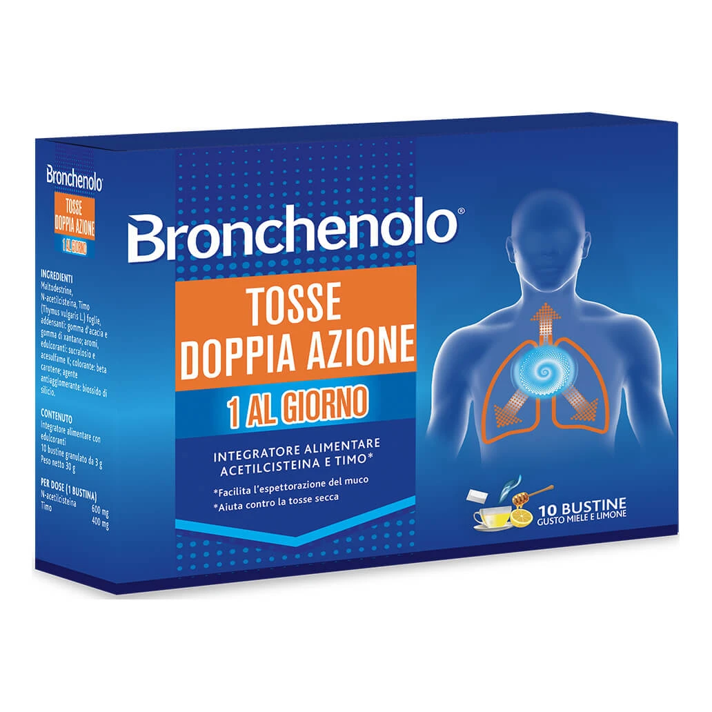 Bronchenol Husten Double Action Honig und Zitronengeschmack 10 Sachets