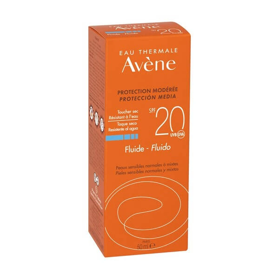 Avène Eau Thermale Zonnebrand Fluïde SPF 20 - Medium Bescherming 50 ml