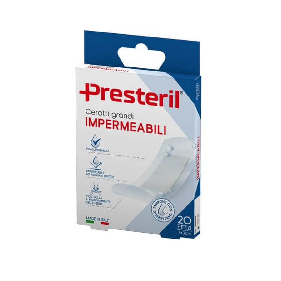 PRESTERIL Plastry wodoodporne duże 7x3 cm - 20 sztuk: ceny i cechy