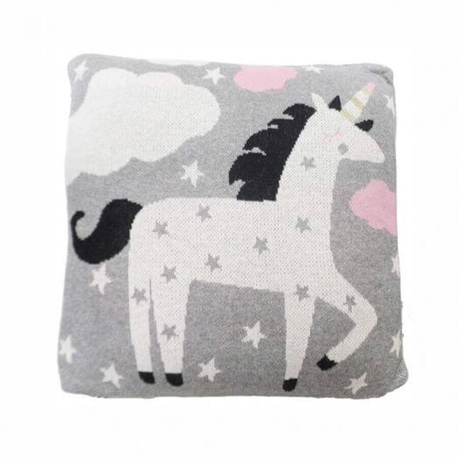 Perna Decor Bumbac Unicorn Gri/Roz