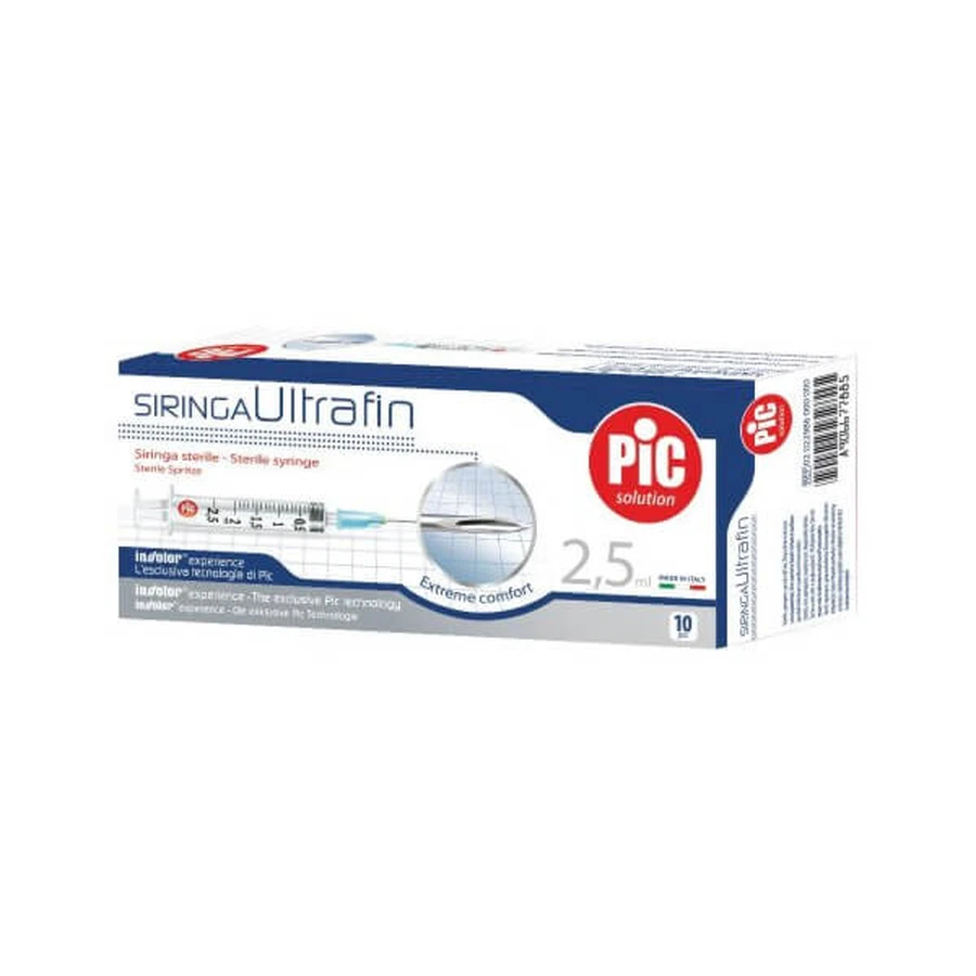 Seringă Ultrafin 5ml g23 1/4 din 10 bucăți