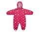 Combinezon Impermeabil Fleece Red Flowers 18-24 luni