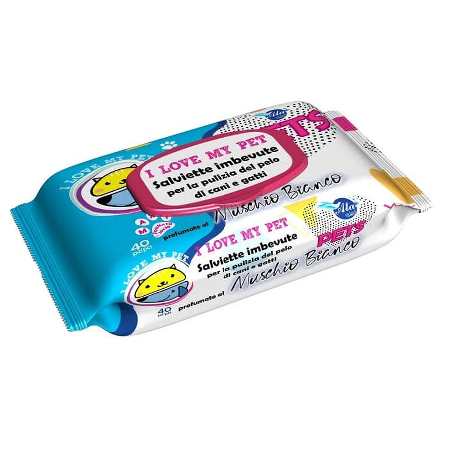 A+cure pet salviettine muschio bianco 40 pezzi