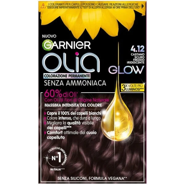 GARNIER OLIA PERMANENTE FÄRBUNG 4.12 KÜHLEN DUNKELBRAUN SCHILLERND