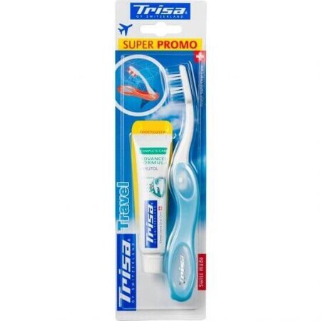 Travel toothbrush and toothpaste set, Trisa