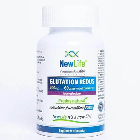 GLUTATION REDUS, 500 MG, 60 CAPSULE GASTROREZISTENTE, NEW LIFE+