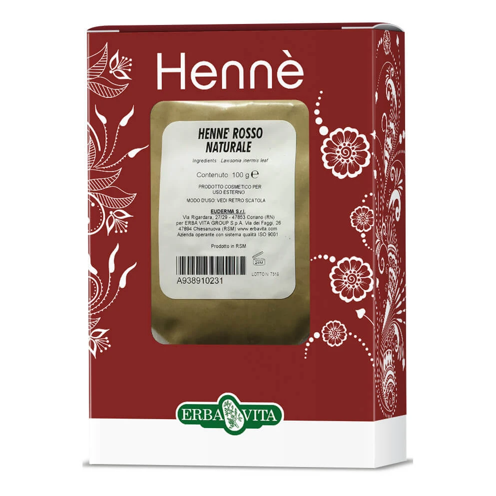 Henna Haarfarbe Naturrot 100g Erbavita