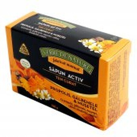 Active Soap Cleanse with Propolis, Marigold, Chamomile and Camphor 100 g Verre de Nature