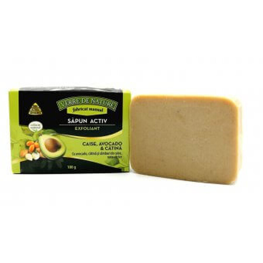 Exfoliating Active Soap with apricot stones, carrot, avocado and citrus notes 100 g Verre de Nature