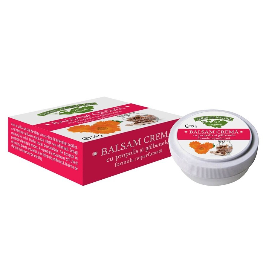 Balsam crema cu propolis si galbenele 15 g, Verre de Nature