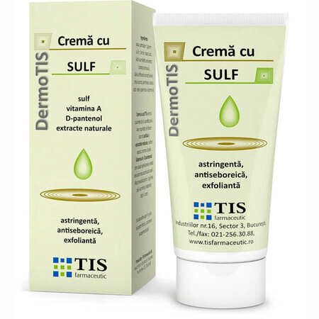 Cremă cu sulf DermoTis, 50 ml, Tis Farmaceutic