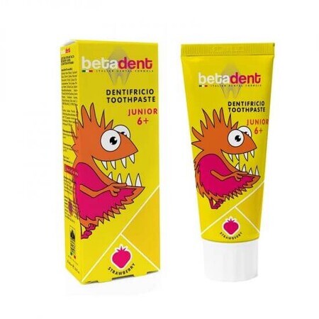 Tandpasta Betadent Junior 6+ Wilde Aardbei, 75 ml, Betafarma