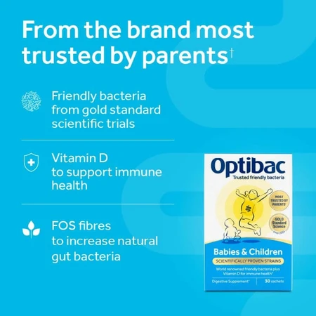Probiótico para niños y bebés, 10 sobres, Optibac