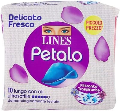 Leinen Petal Blau Absorbierend Lang Mit Flügeln 10 Stück