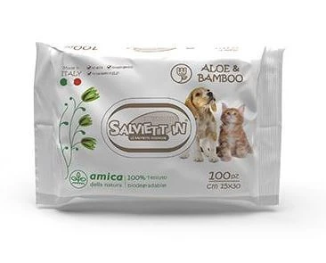 "XXL" BIOLOGISCH ABBAUBARE HYGIENETÜCHER CF. (100 STÜCK) ALOE & BAMBOO