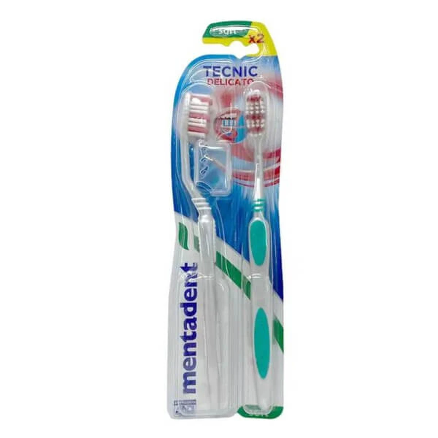 Mentadent Zahnbürste Tecnic Clean Delicate Soft Borsten 2 Stück