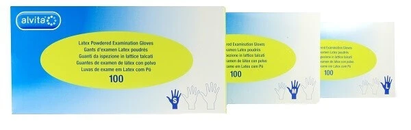 Alvita Latex Handschuhe L 100Stk