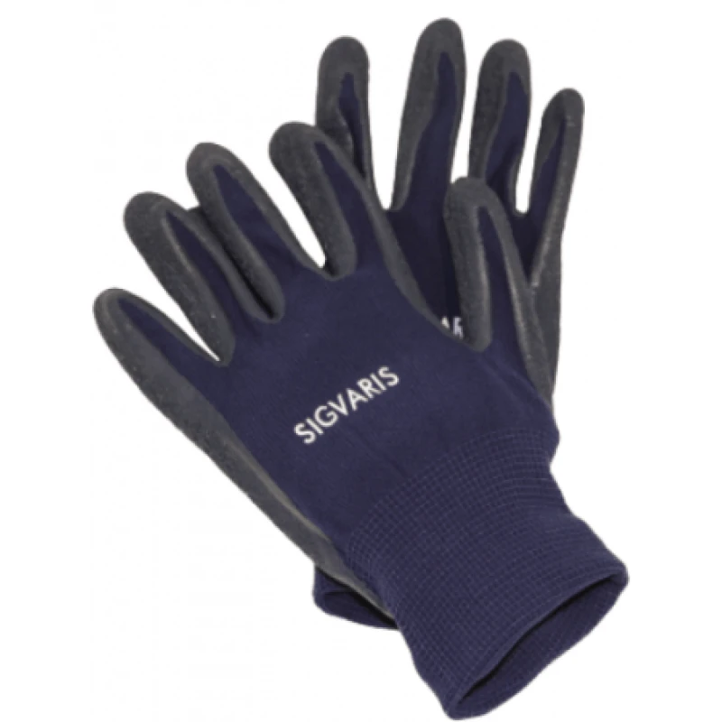 Textilhandschuhe L Saum Grau
